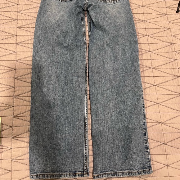 abercrombie kids light blue denim high-rise wide leg jeans - Picture 4 of 4